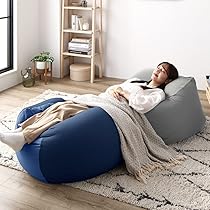 Amazon.co.jp: RASIK ビーズクッション 特大 2個セット ネイビー